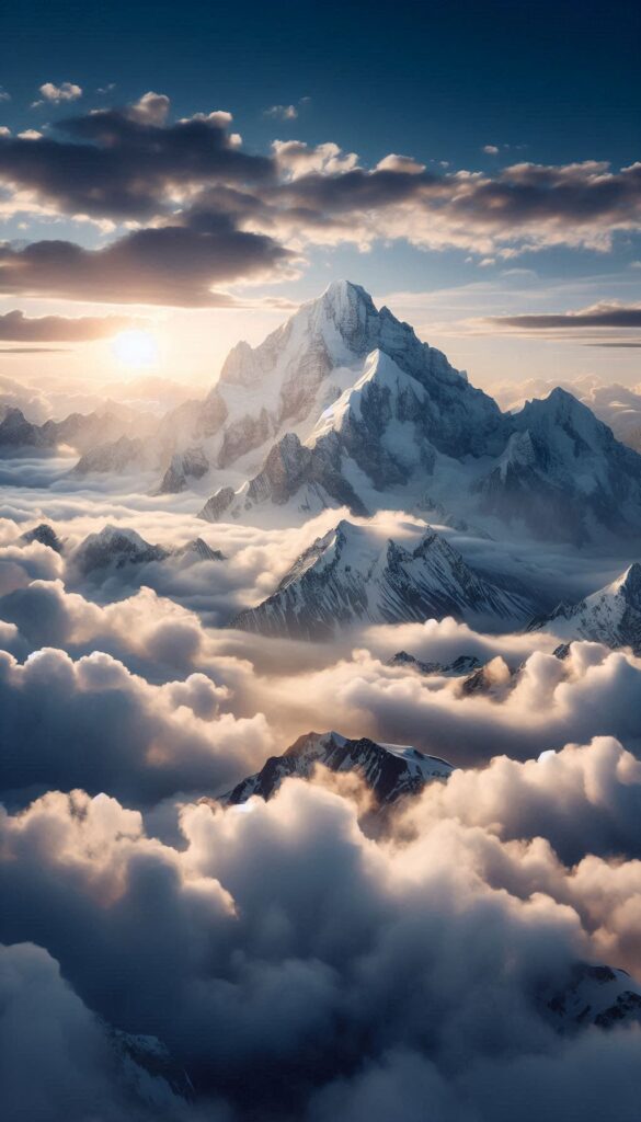 4k mountain in clouds wallpaper