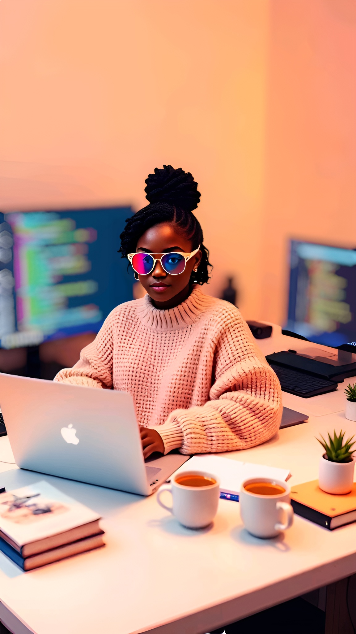 Cute Tech Girl Wallpaper