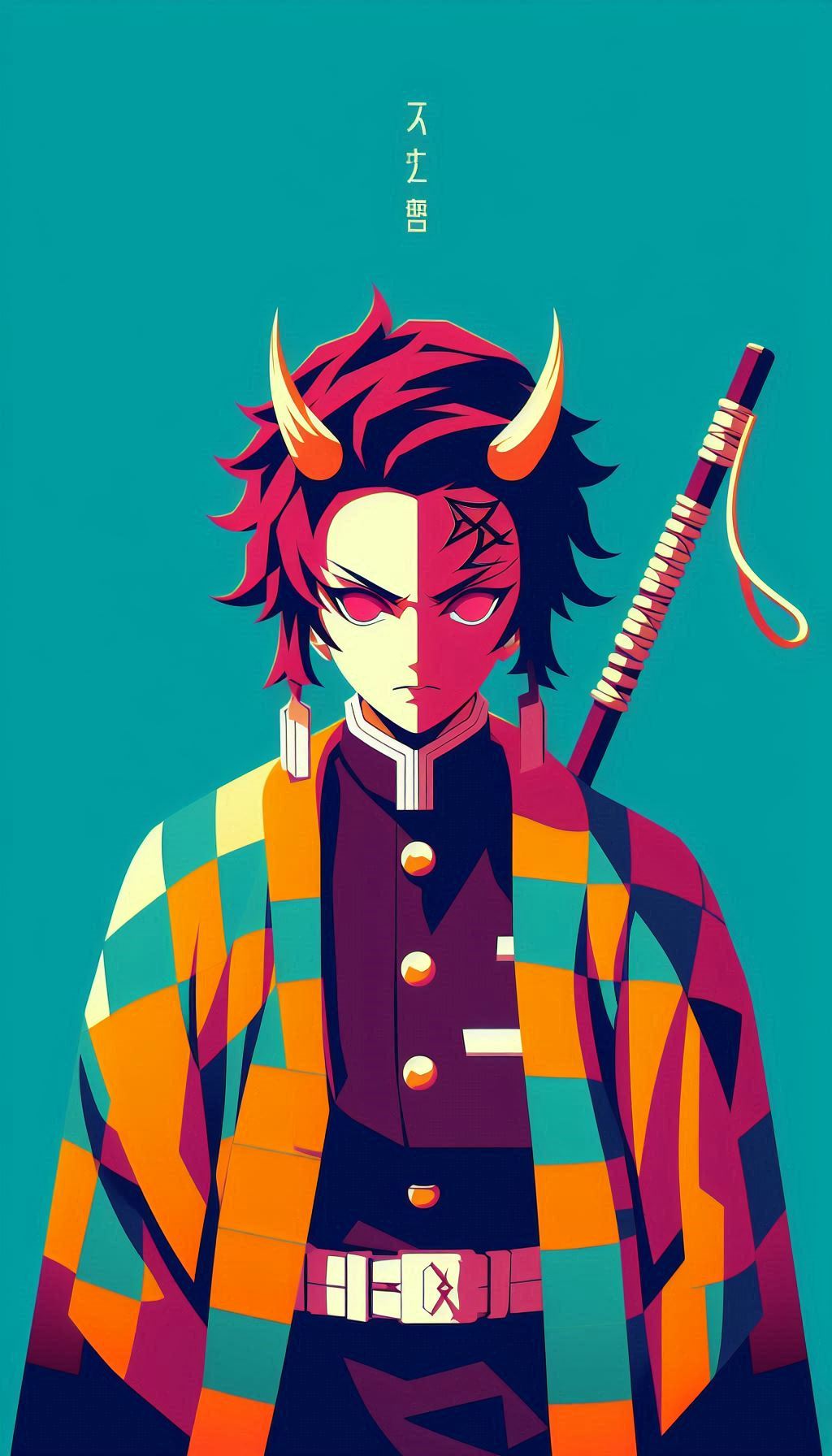 Minimalist Tanjiro Kamado Wallpaper