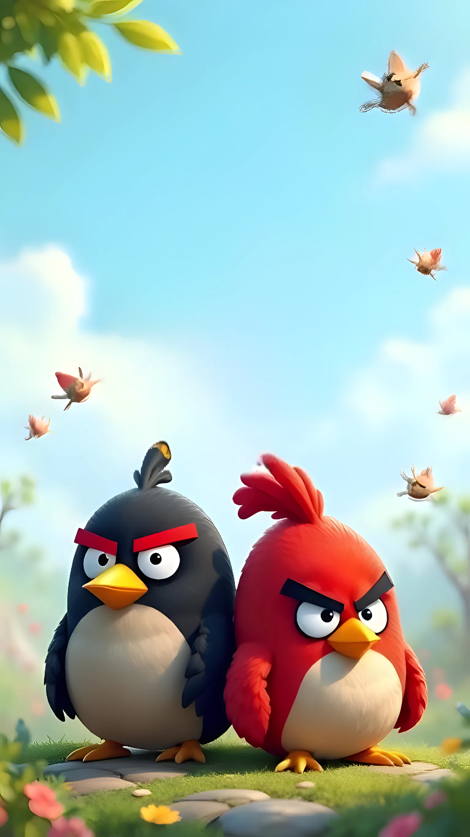 Red and Bomb Angry Birds Wallpaper