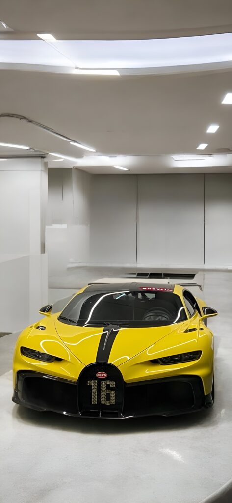 Yellow Bugatti Chiron 4k free