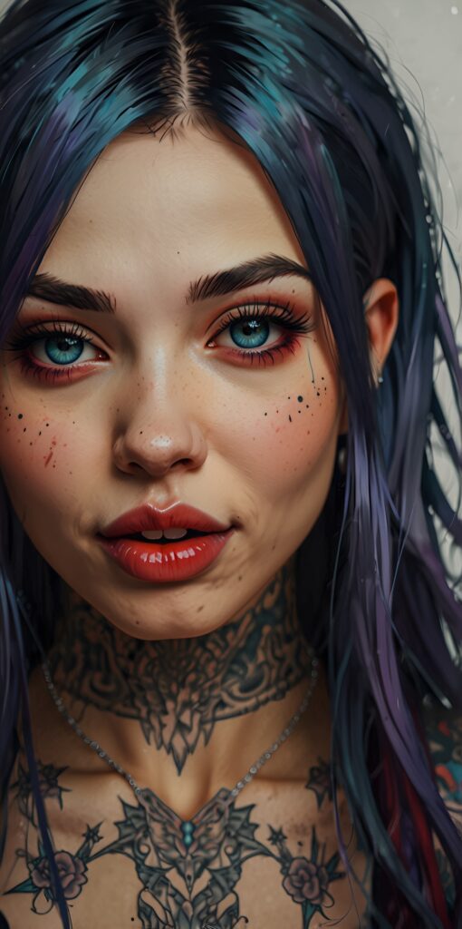 Anime Girl with Bold Tattoos Wallpaper