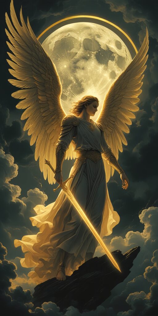 Majestic Celestial Warrior Angel Wallpaper