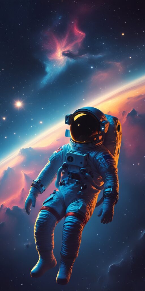 Astronaut Floating in Space Wallpaper