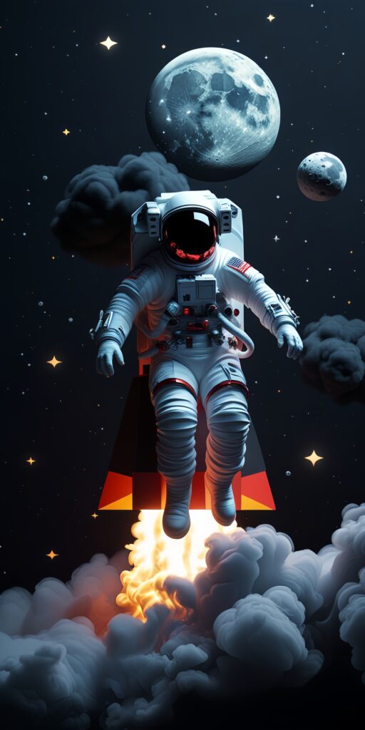 Astronaut in Outer Space Wallpaper