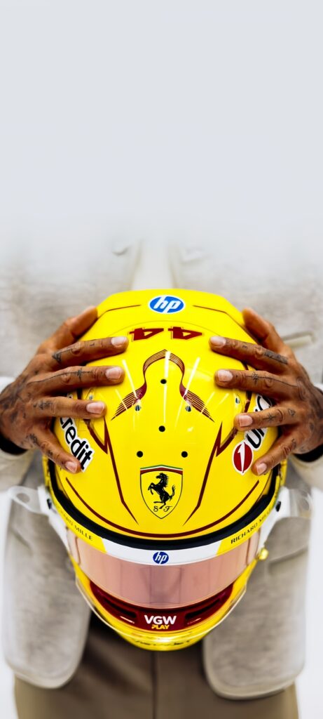 Lewis Hamilton Holding Helmet Wallpaper
