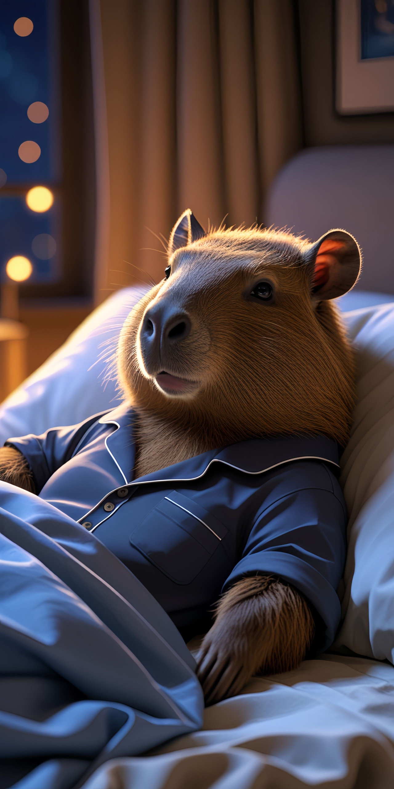 Capybara in Pajamas Wallpaper