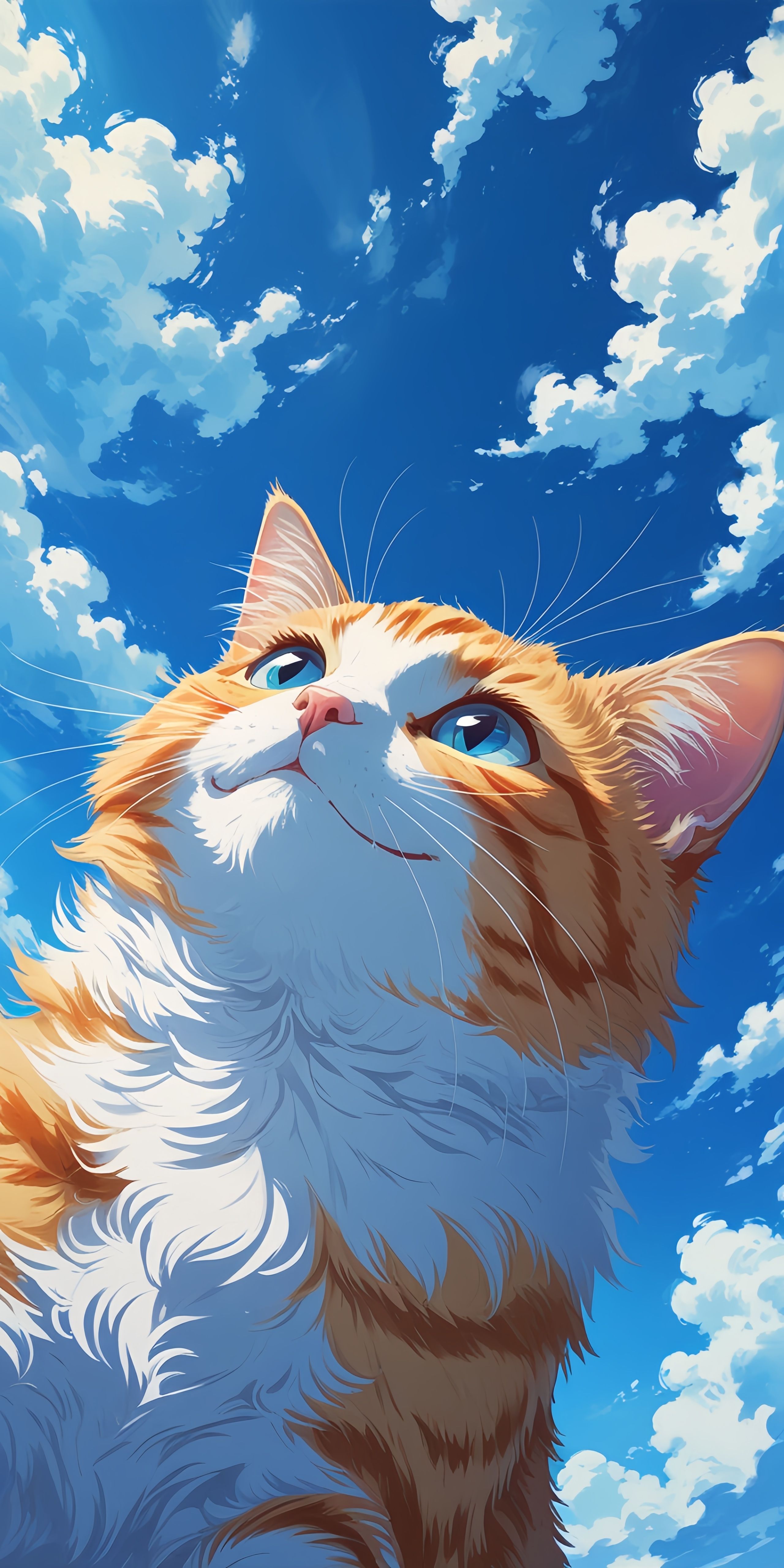 Cat Looking at Sky Wallpaper