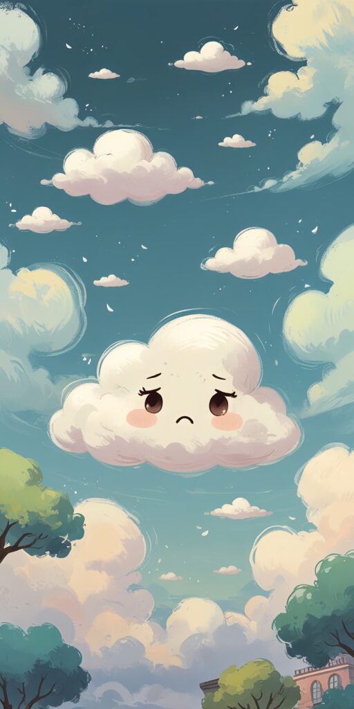 Sad Cartoon Cloud Wallpaper