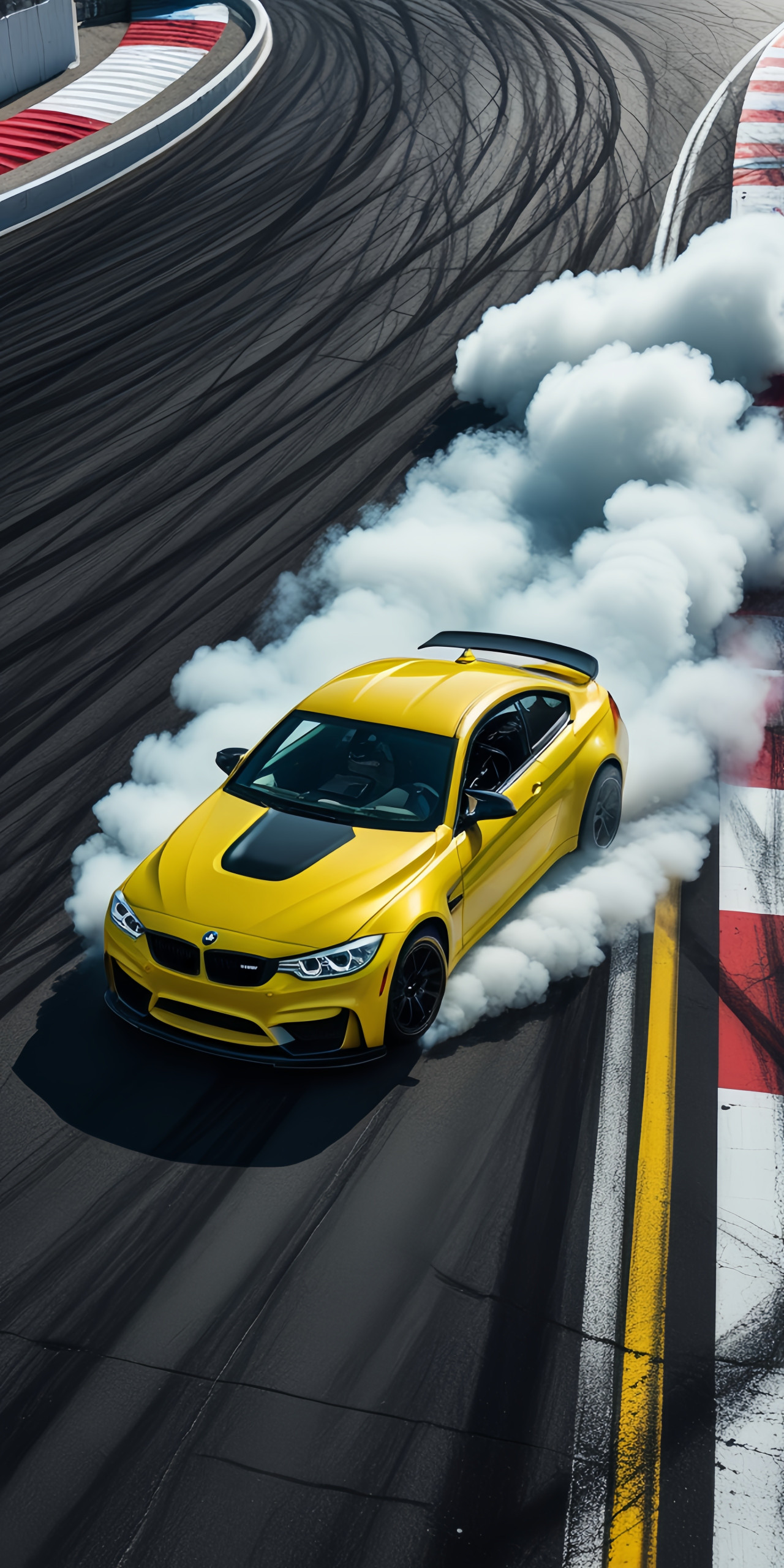 Yellow BMW M4 Drifting Wallpaper