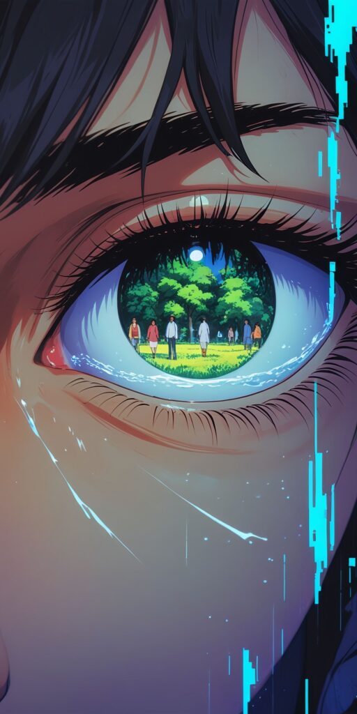 Anime Eye Reflecting Park Wallpaper