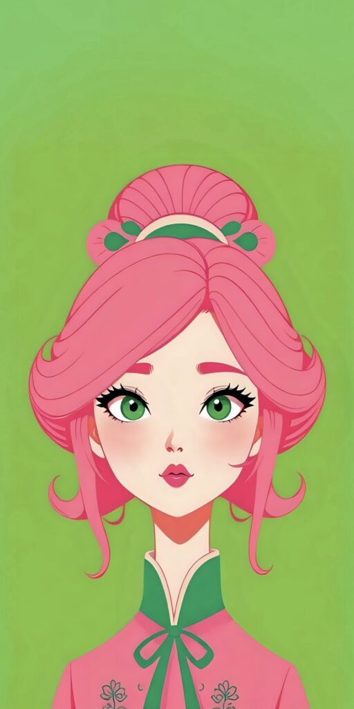 Cartoon Girl Headdress Wallpaper