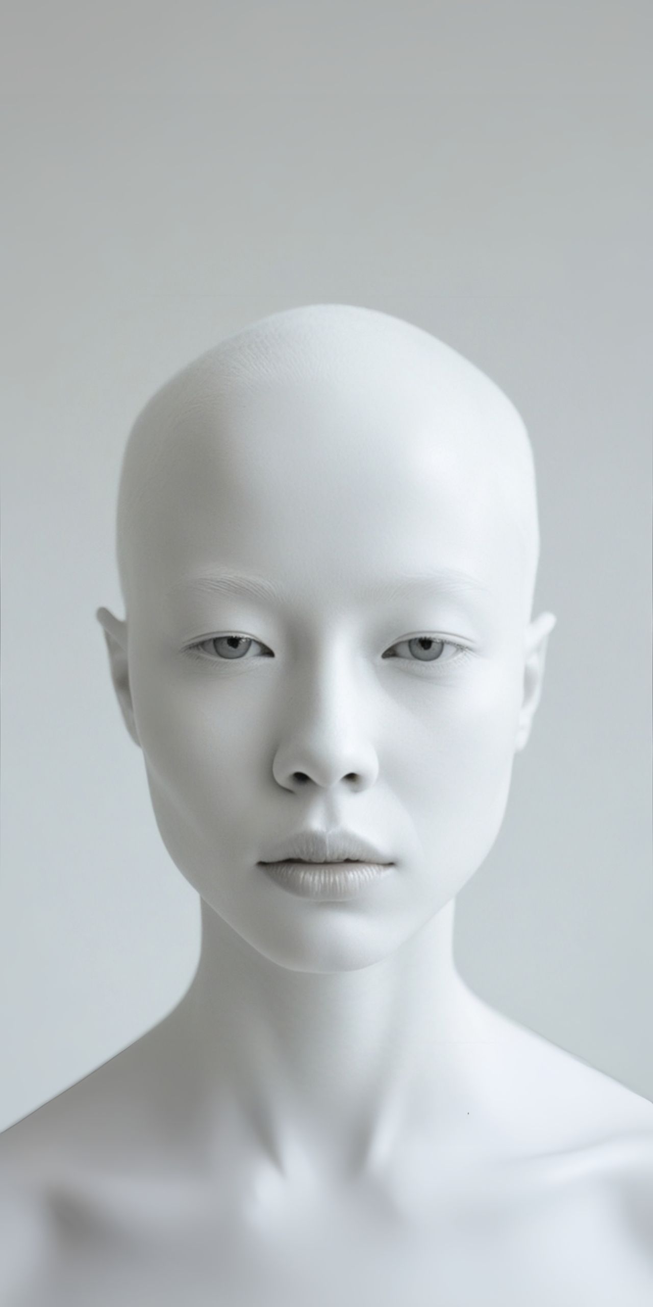 Monochromatic White Portrait Wallpaper