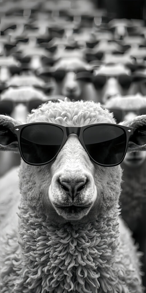 Cool Sheep with Sunglasses Wallpaper