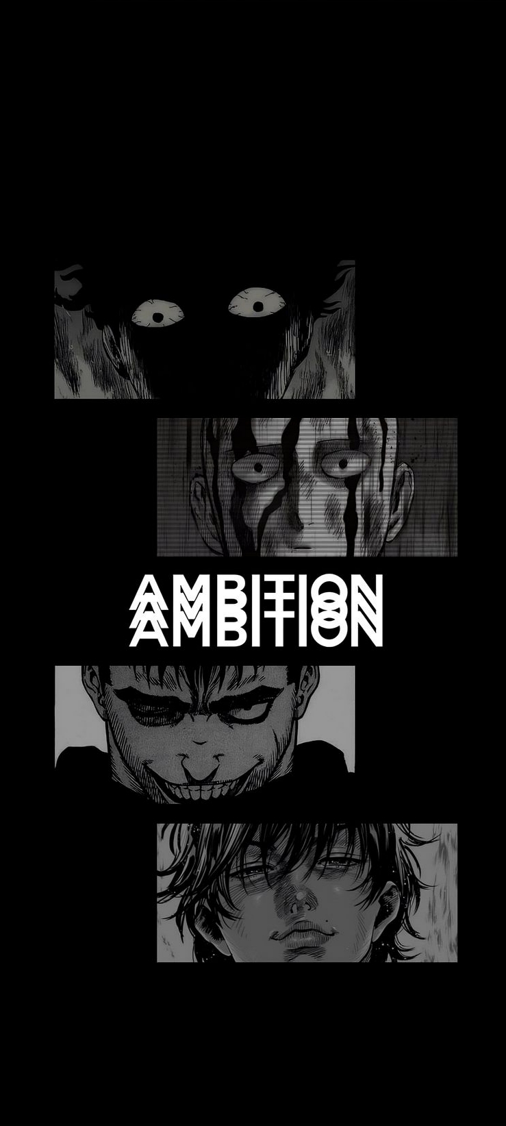 Dark Manga Collage Motivational Wallpaper