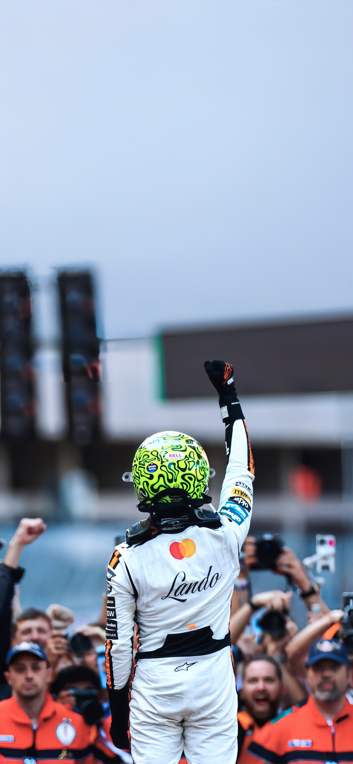 Lando Norris Victory Pose Wallpaper
