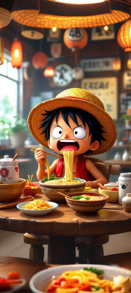 Cute Luffy Ramen Wallpaper