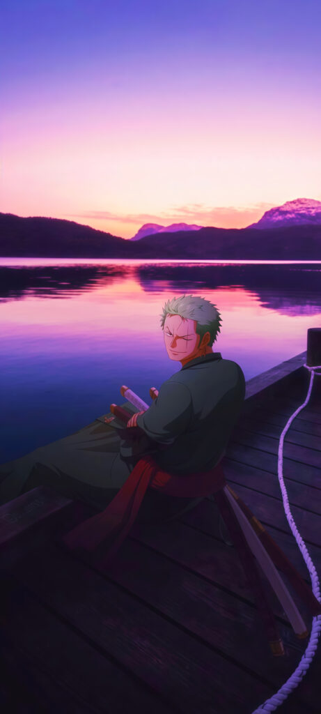 Epic Roronoa Zoro sunset wallpaper
