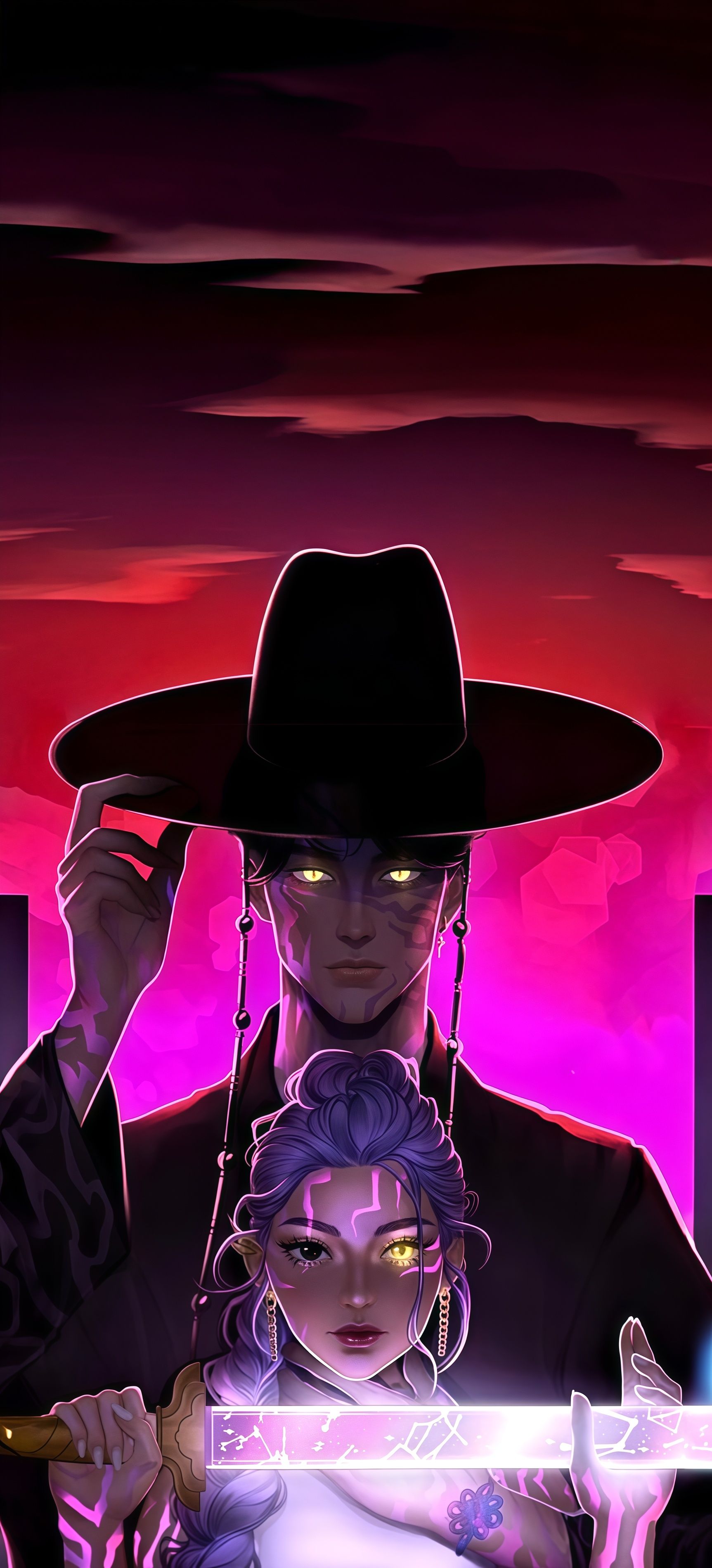 K-Pop Demon Hunters Jinu and Rumi Sword Wallpaper