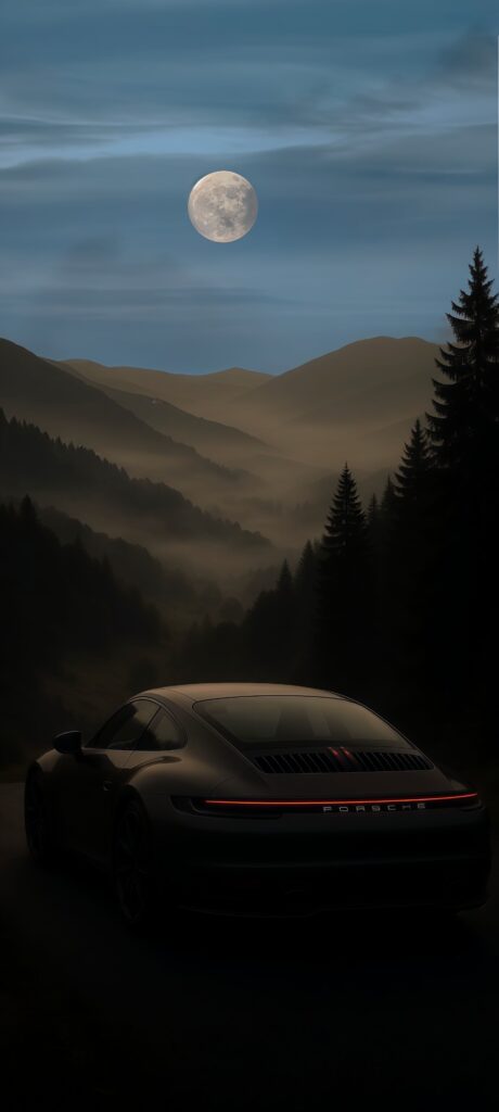 Porsche 911 Full Moon Wallpaper
