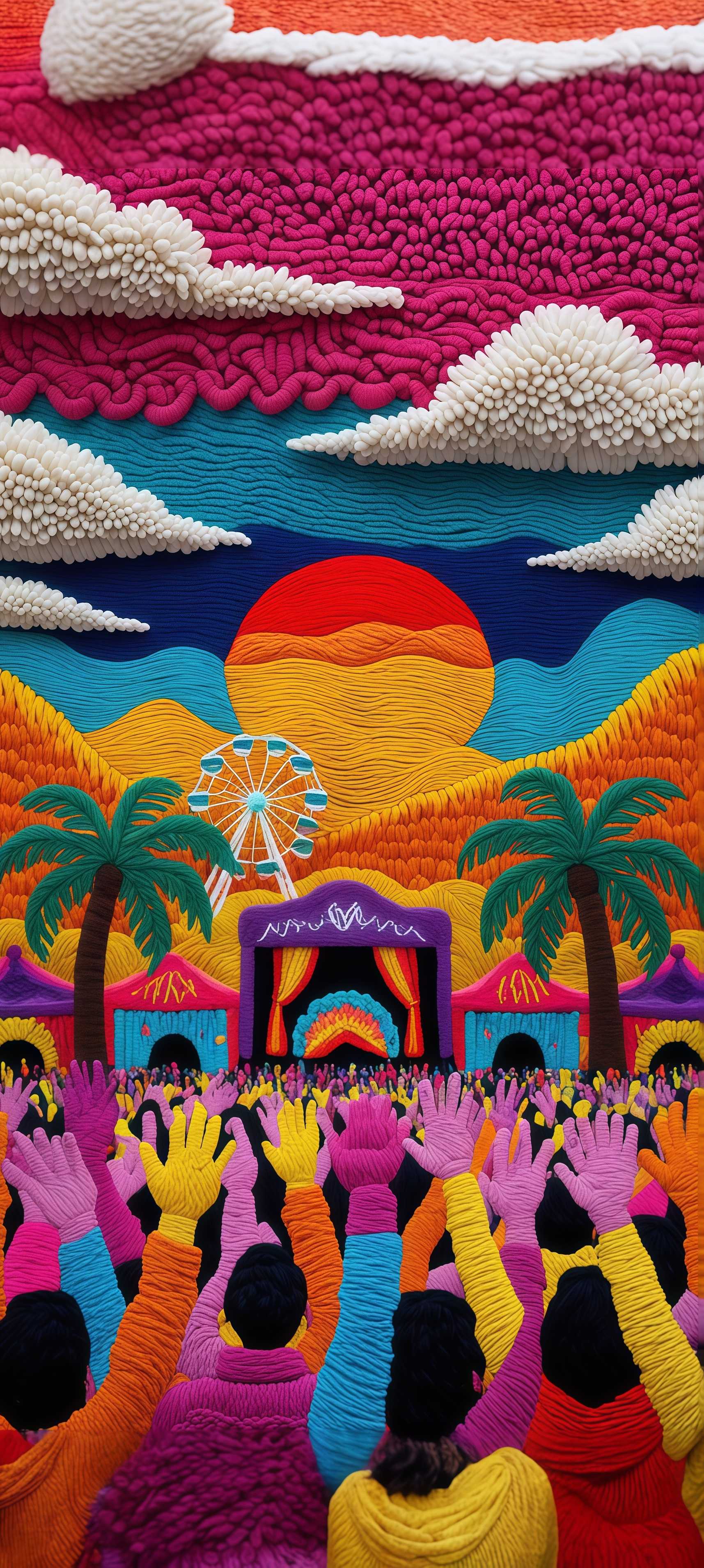 Coachella Style Fiber Art Festival Wallpaper