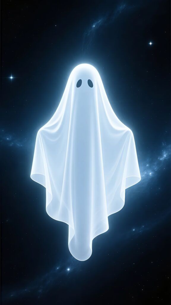 Cute Sheet Ghost Cosmic Night Sky Wallpaper