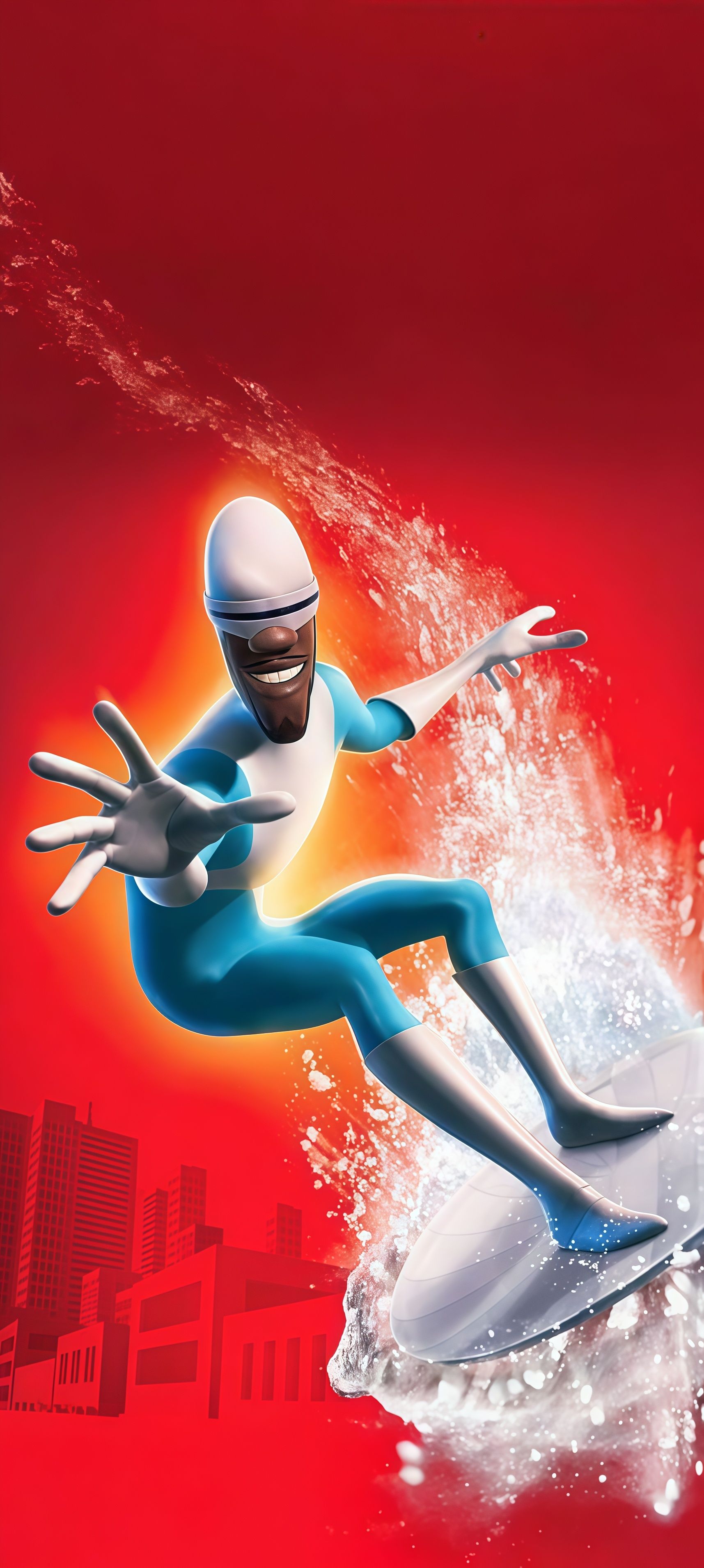 Frozone The Incredibles Surfing Ice Wallpaper