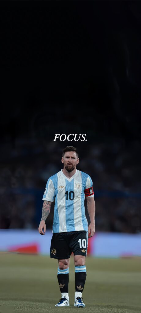 Lionel Messi Argentina Focus Quote Wallpaper