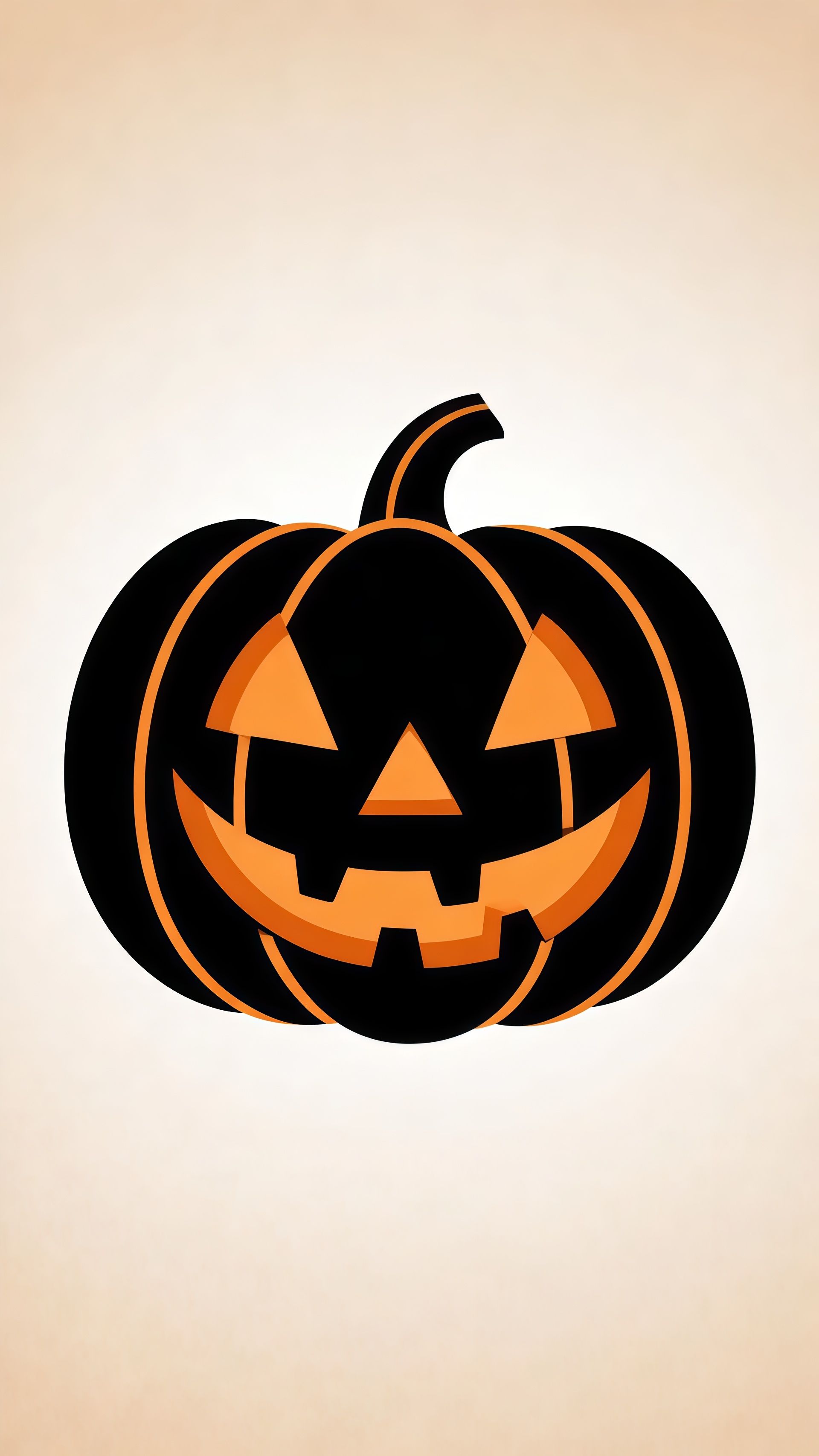 Minimal Black & Orange Jack-O'-Lantern Wallpaper