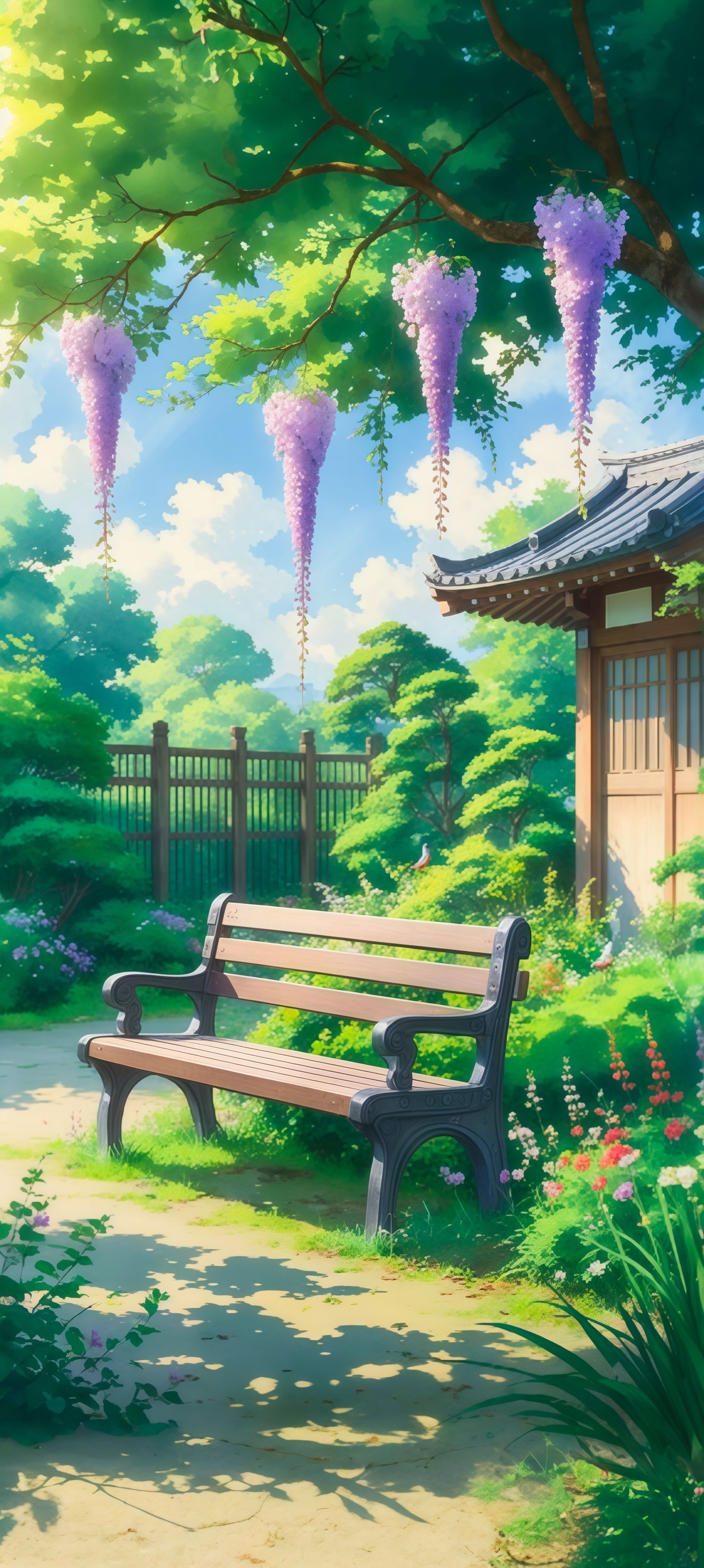 Chibi Girl with Glasses and Black Cat Wallpaper