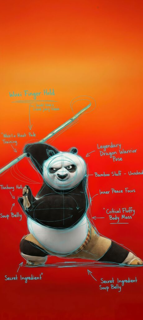 Po the Dragon Warrior Infographic Wallpaper