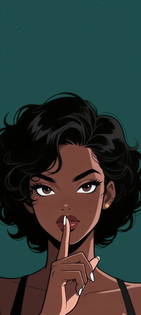 Shh Finger Lips Anime Girl Wallpaper