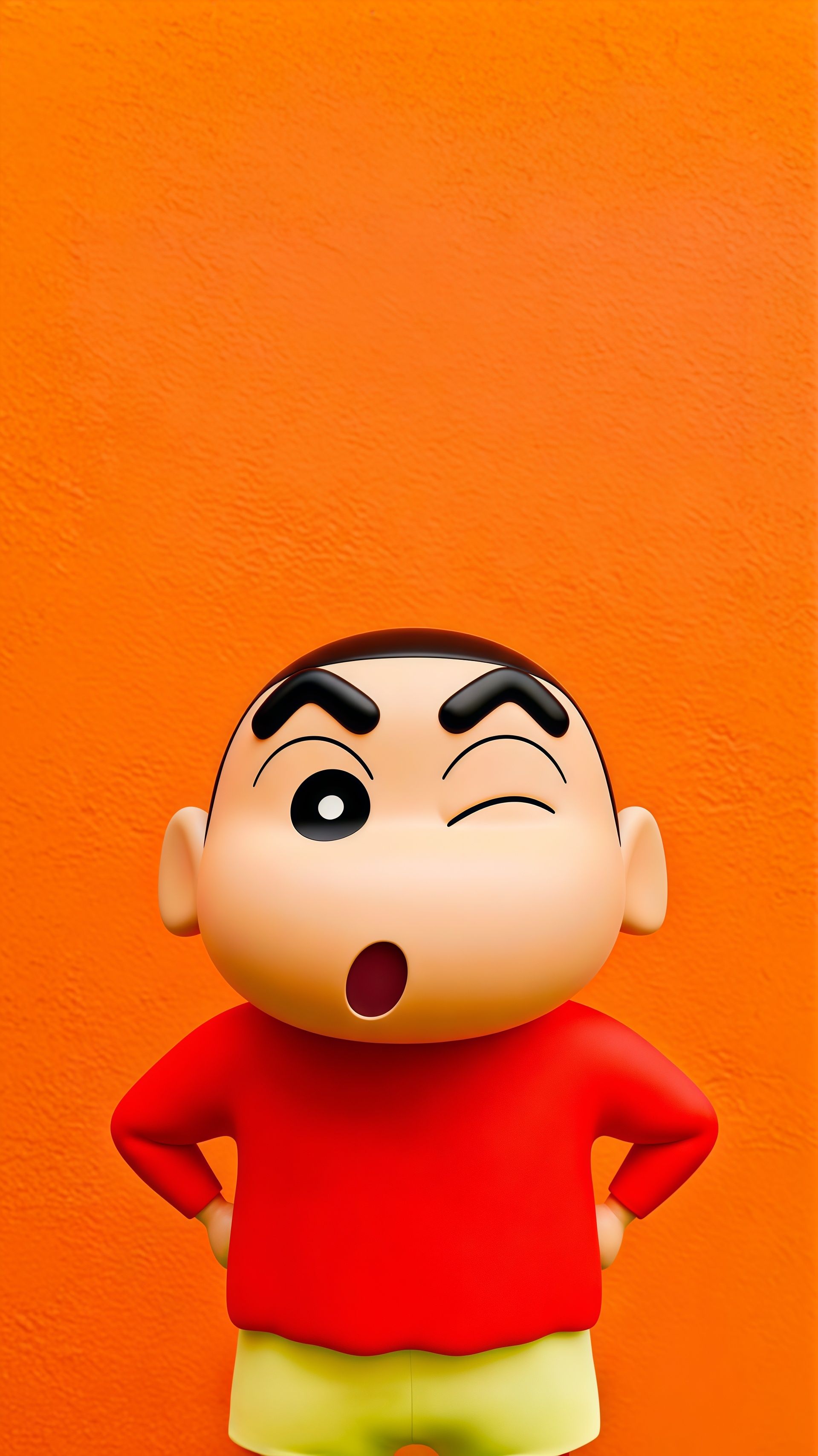 Crayon Shin-chan Winking Orange Wallpaper
