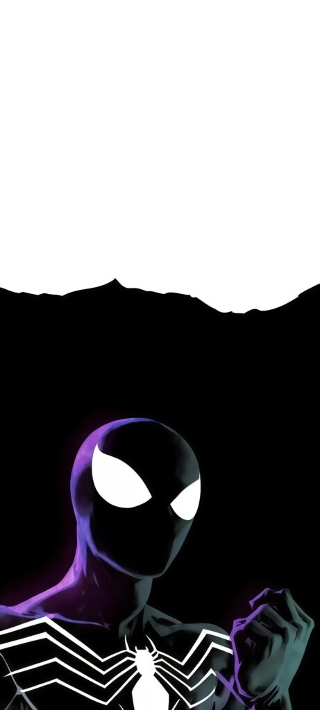 Spider-Man Purple Neon Light Wallpaper