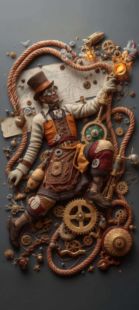 Steampunk Inventor Fantasy Gear Wallpaper