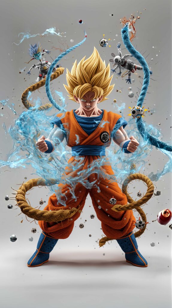 Super Saiyan Goku Knitted Art 4K Wallpaper