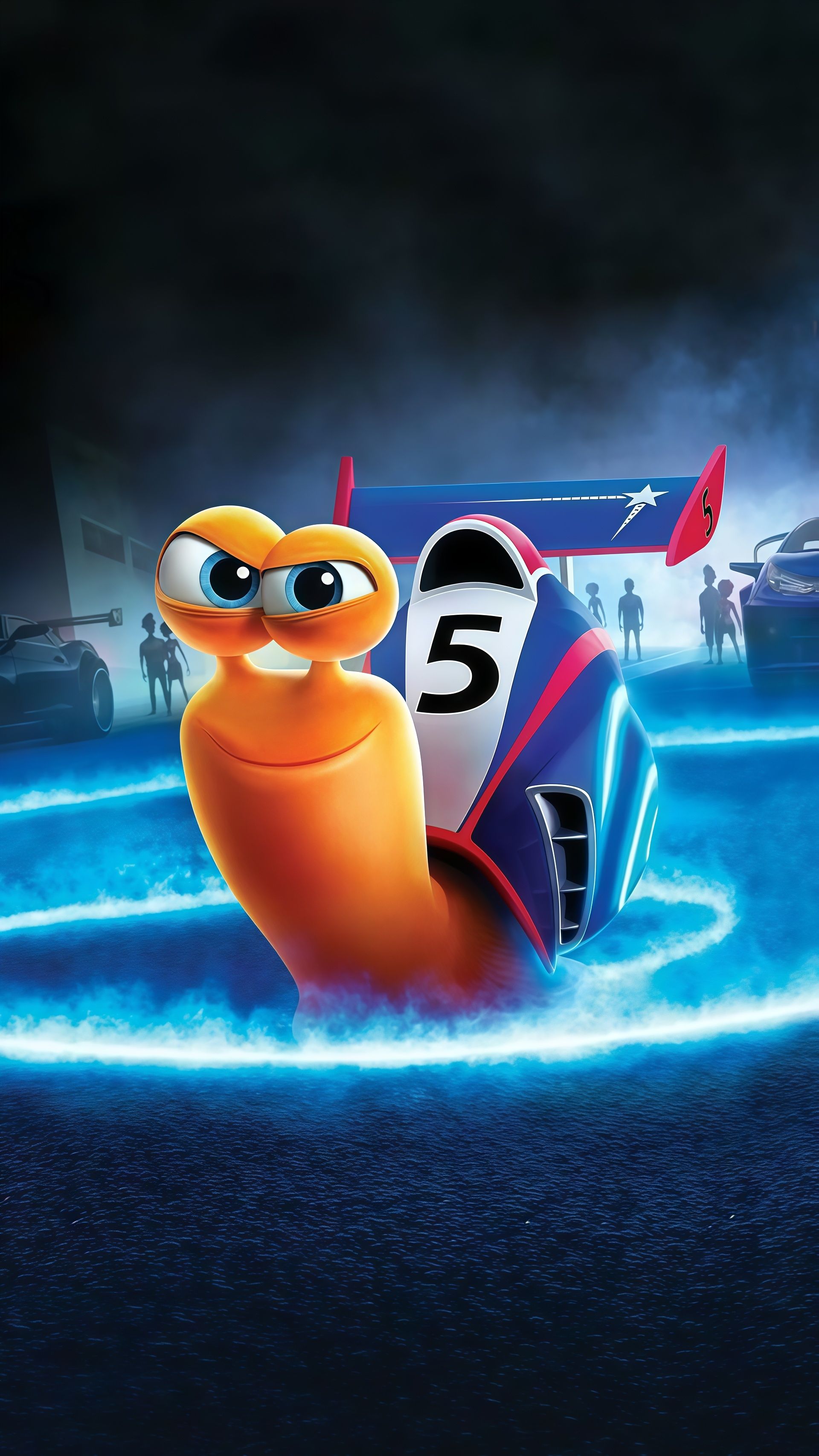 Turbo The Snail Racing Blue Neon Wallpaper