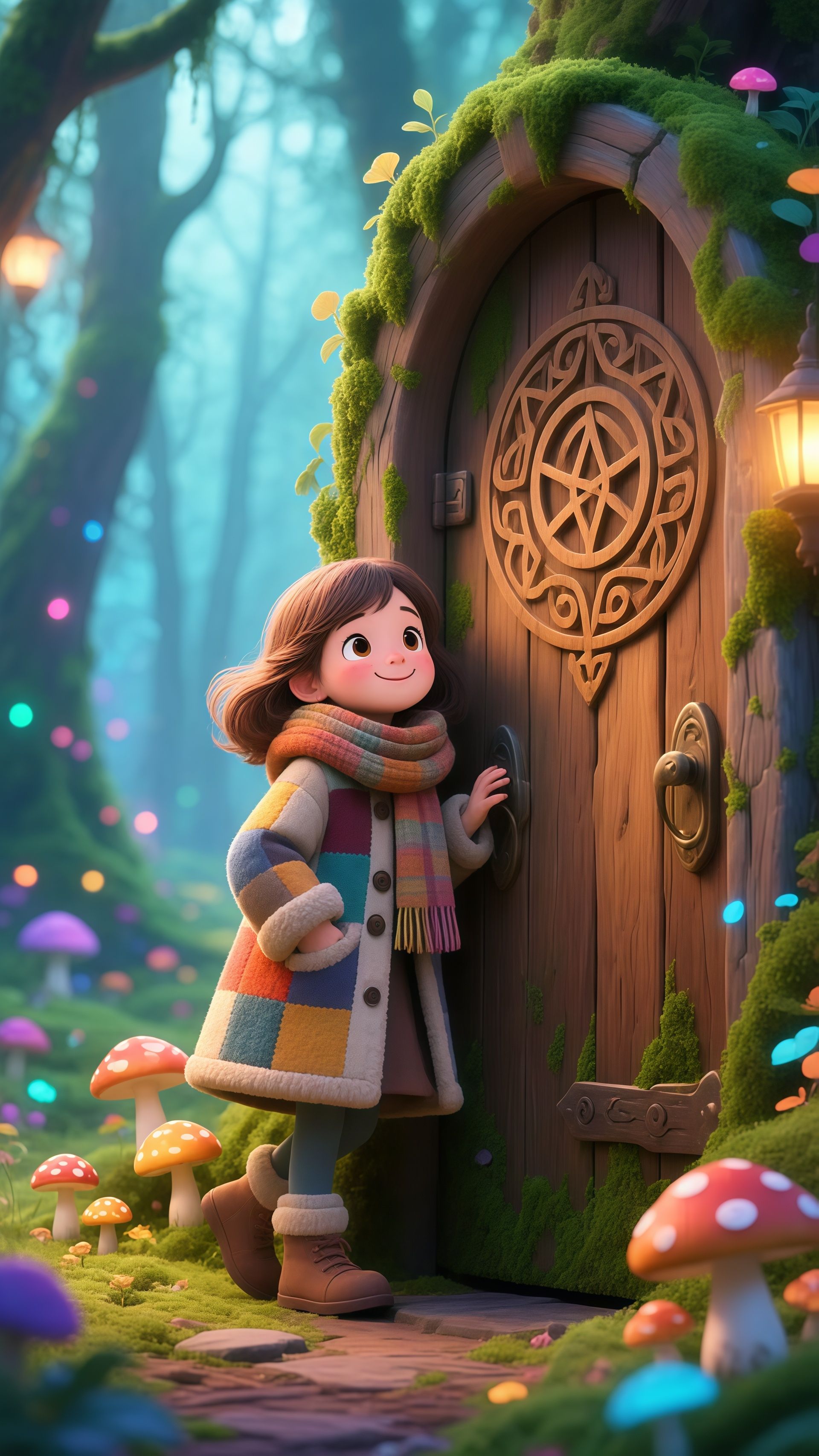 Whimsical Girl Fairy Forest Wallpaper