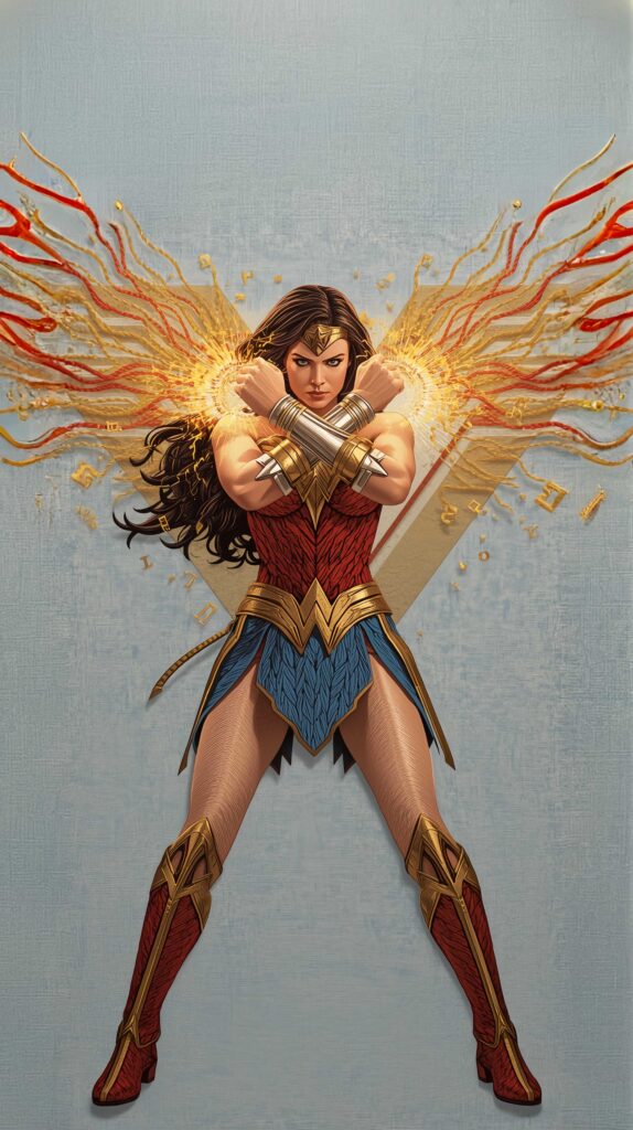 Wonder Woman Bracelets Power Glow 4K Wallpaper