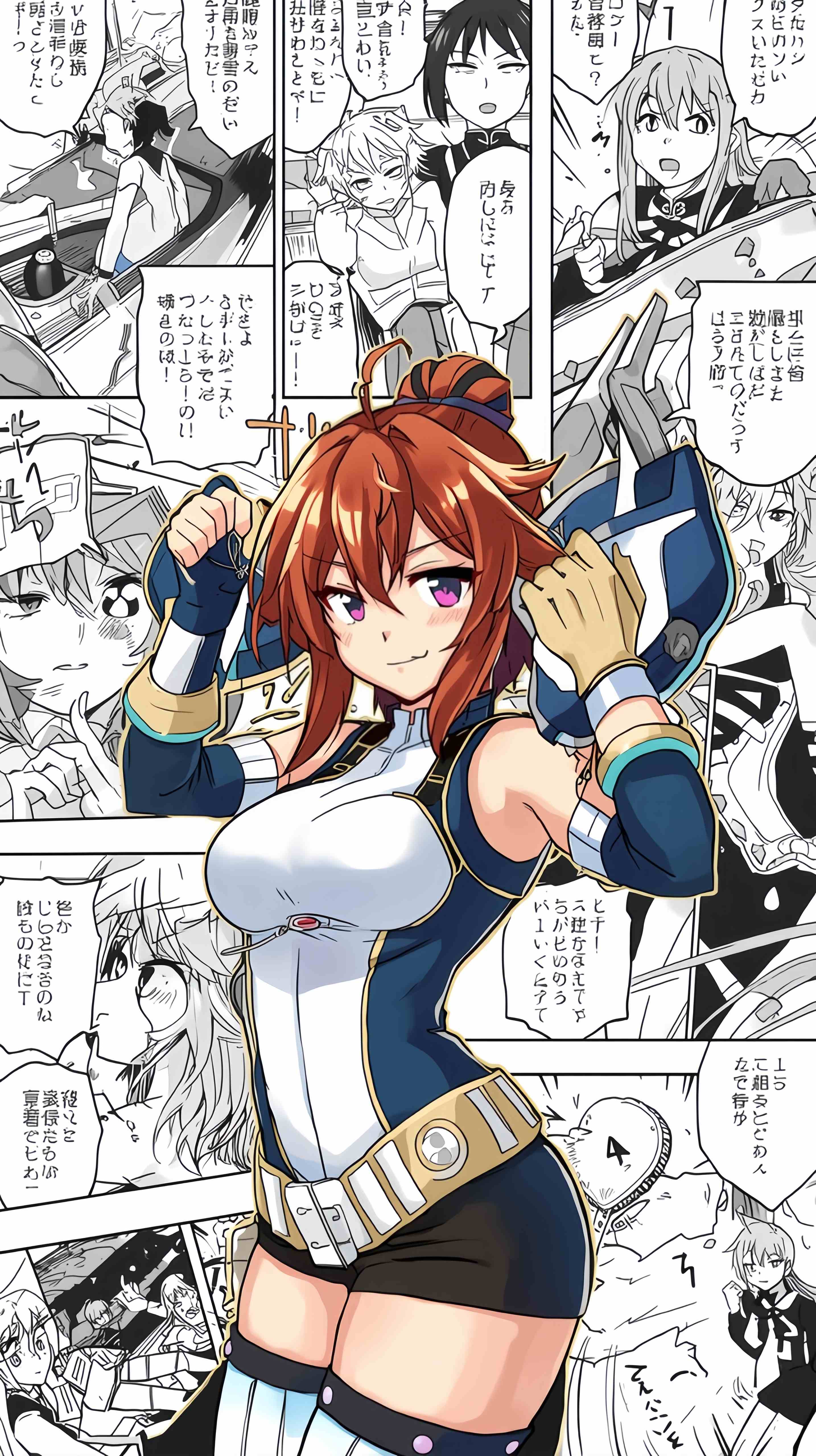 Action Anime Girl Mecha Pilot Manga Panel Wallpaper