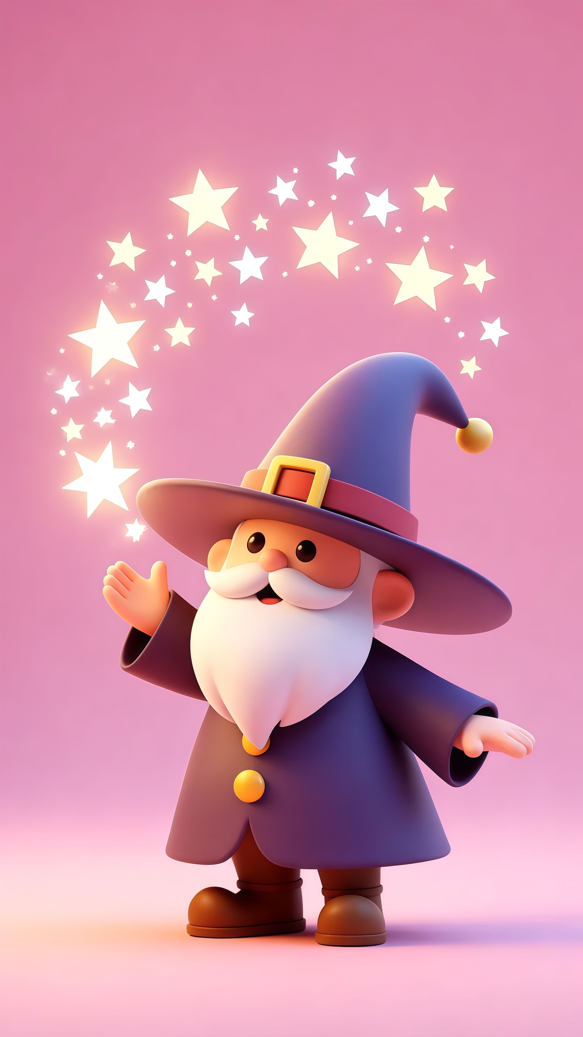 Adorable Cartoon Wizard Magic Wallpaper