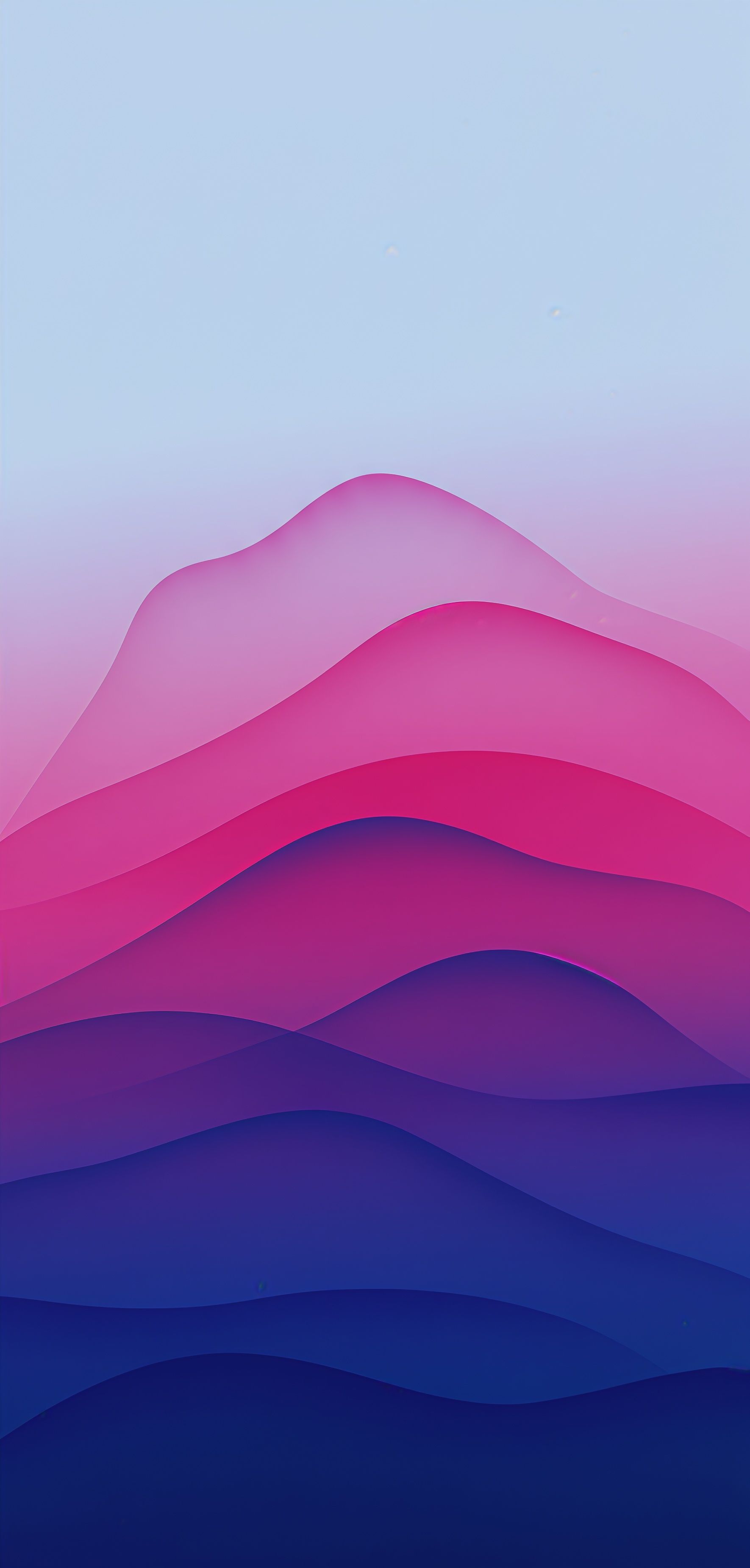 Bi-Color Abstract Pink Purple Layered Waves Wallpaper