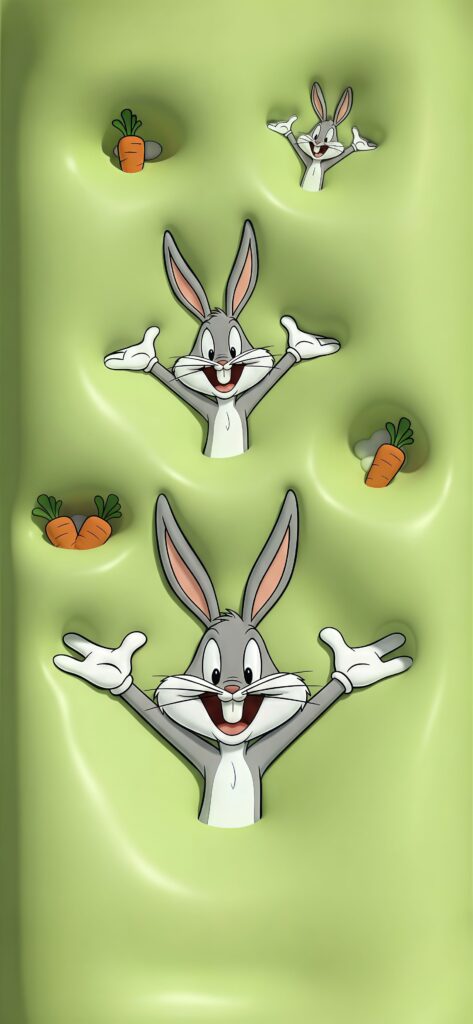 Bugs Bunny Carrot Green Pop-Out Wallpaper