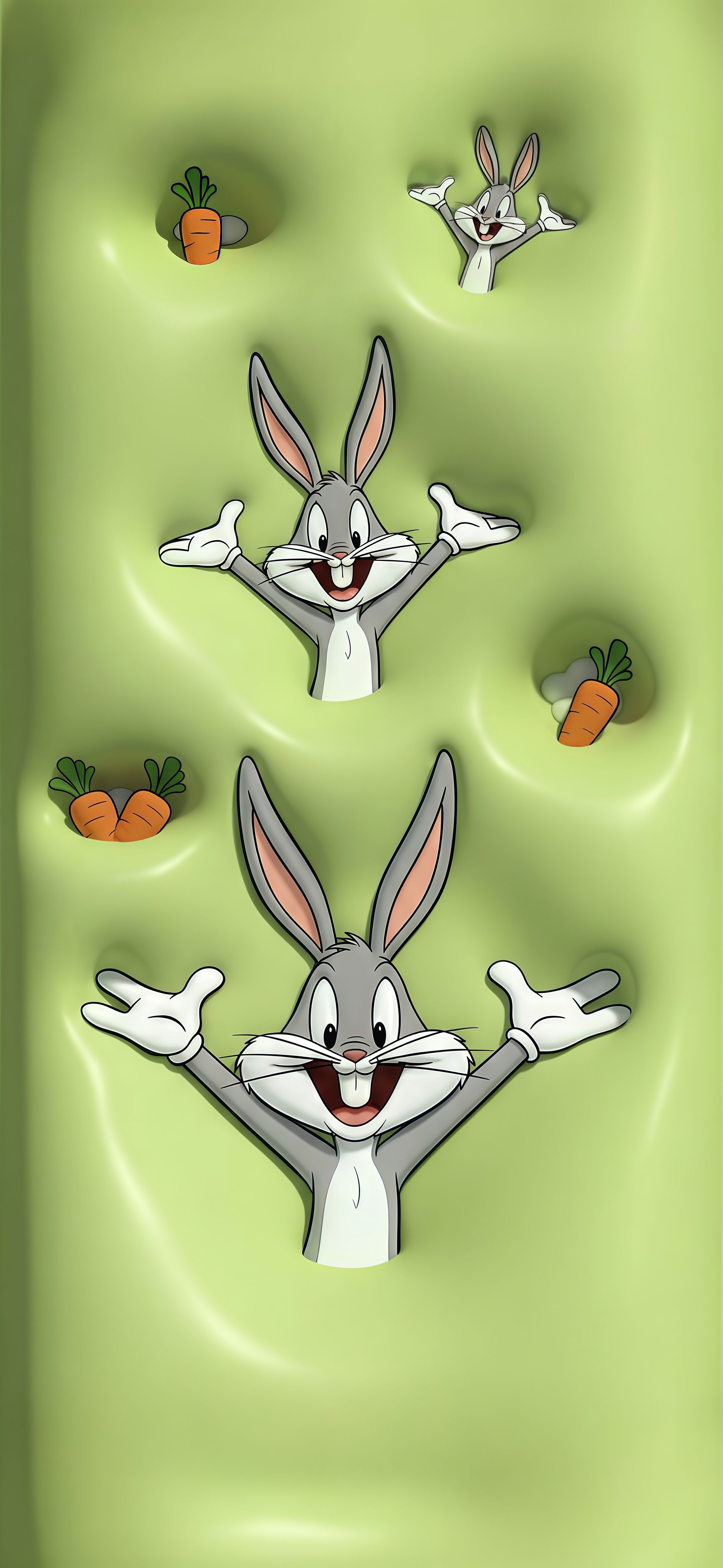 Bugs Bunny Carrot Green Pop-Out Wallpaper