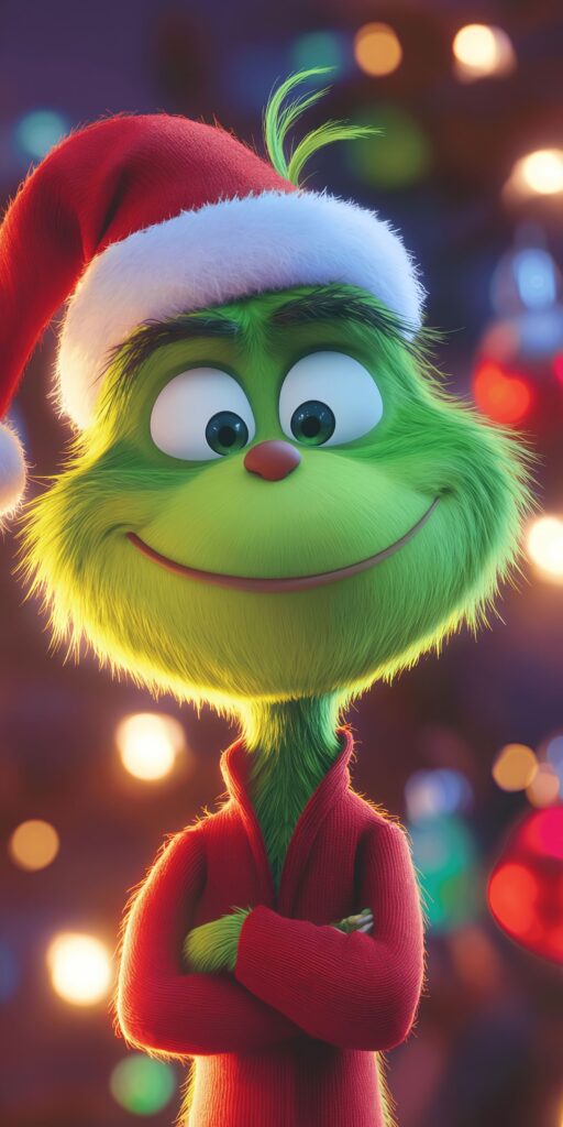 Cheerful Grinch Christmas Wallpaper