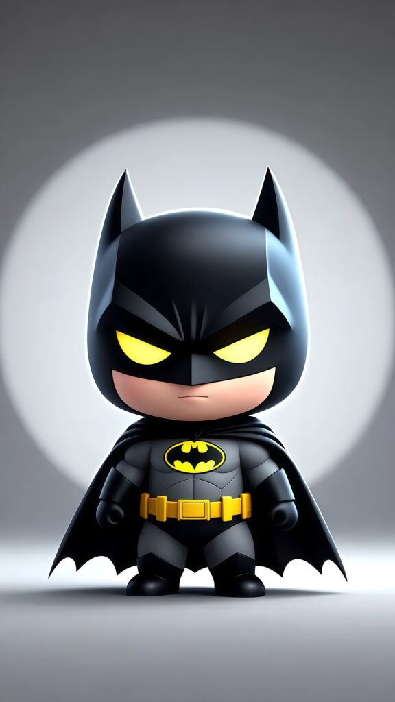 Chibi Batman Superhero Portrait Wallpaper