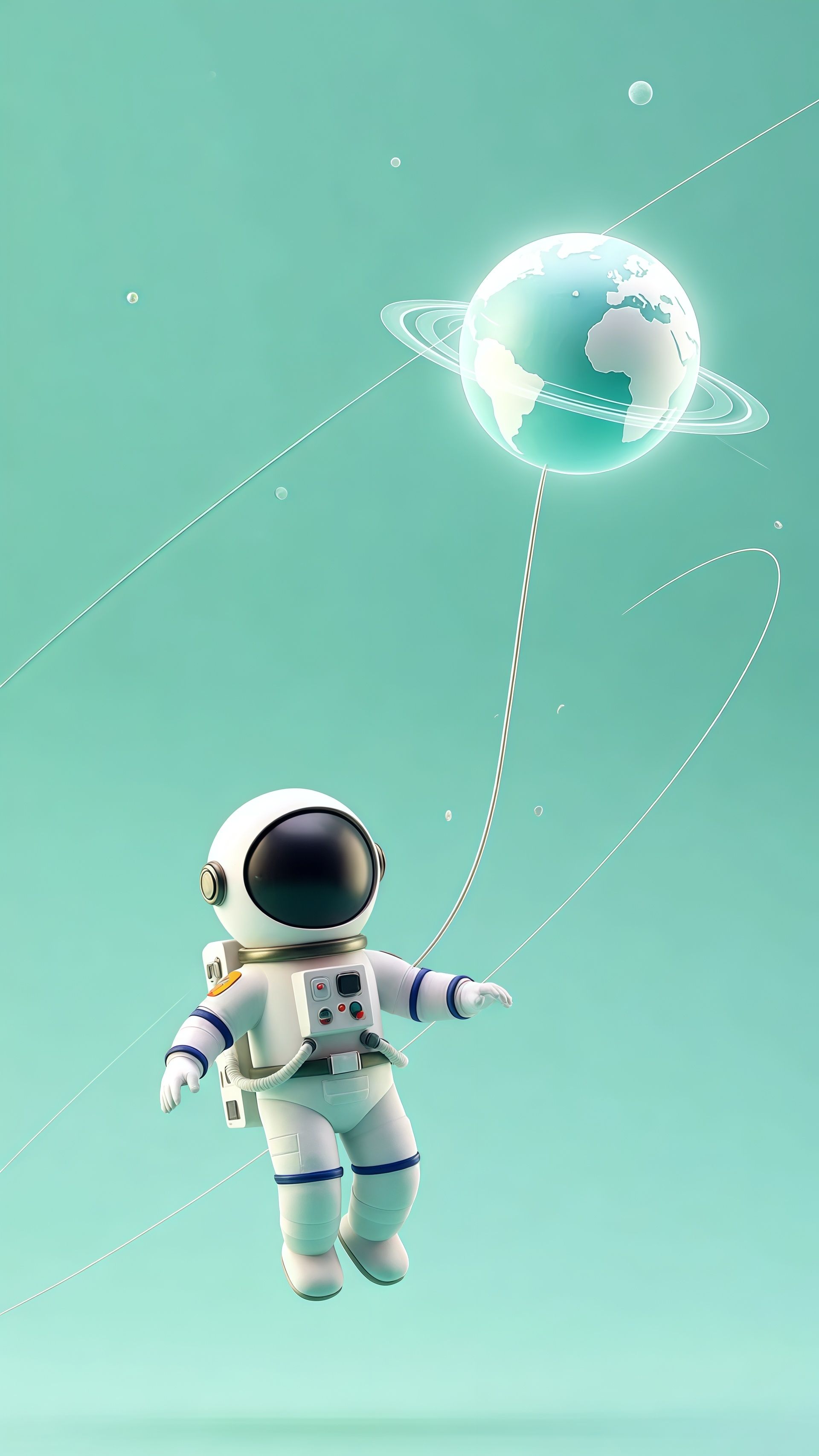 Cute Astronaut Earth Space Wallpaper