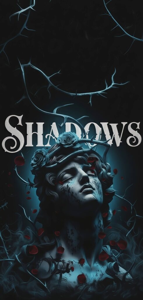 Dark Gothic Shadow Statue Thorns Art Wallpaper