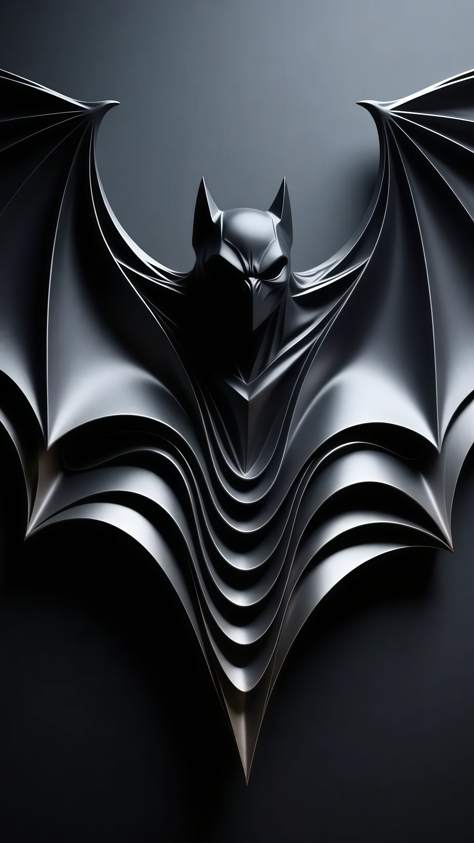 Dark Knight Metallic Sculpted Batman Logo Wallpaper