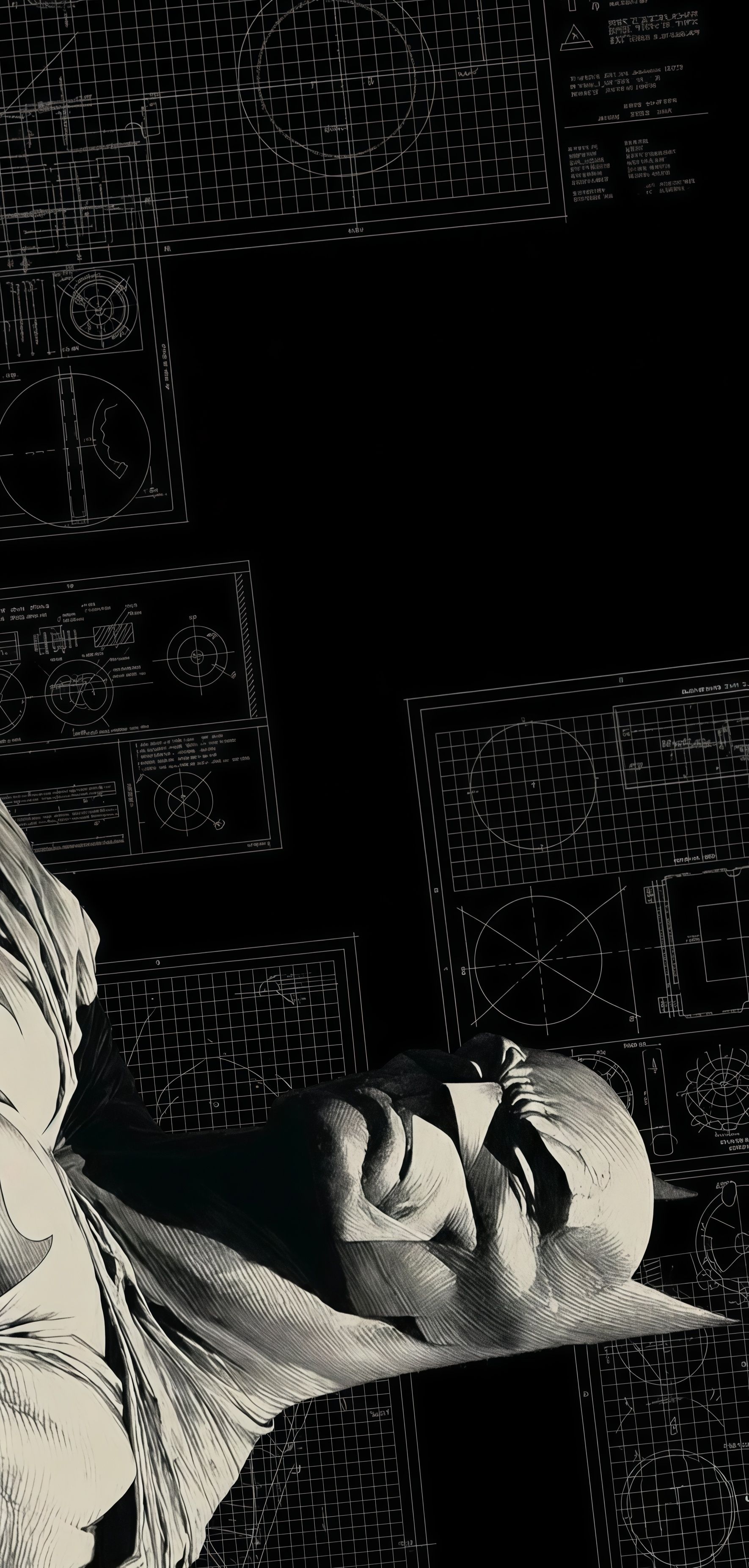 Dark Knight Technical Blueprint Comic Wallpaper